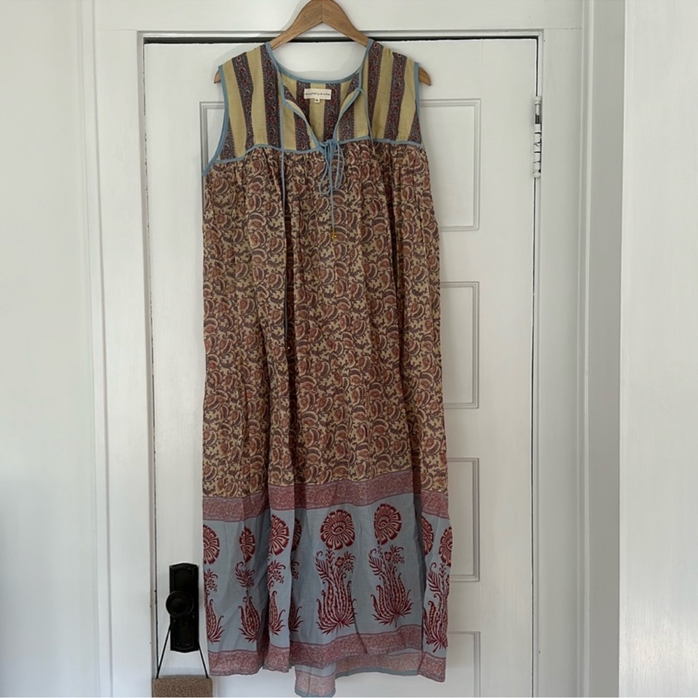 NWT Daughters of India Aahana Maxi Dress in Blue Bell Floral Size XL - Picture 10 of 16